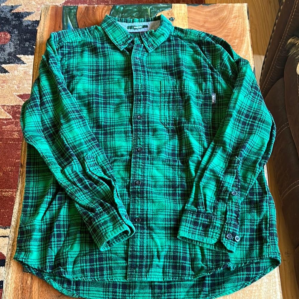 Woolrich Green and Black Plaid Button-Down Shirt